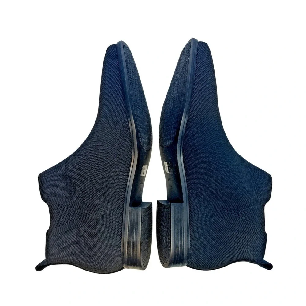 Vivaia Black Ryan Square Toe Slip-On Chelsea Boots Mesh Size 43 11.5-12 - Picture 7 of 7